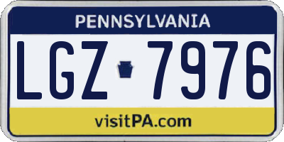 PA license plate LGZ7976