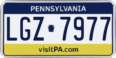 PA license plate LGZ7977
