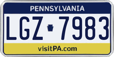 PA license plate LGZ7983