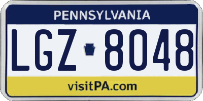 PA license plate LGZ8048