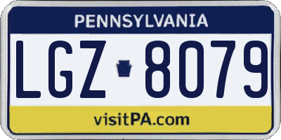 PA license plate LGZ8079