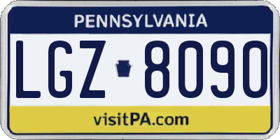 PA license plate LGZ8090