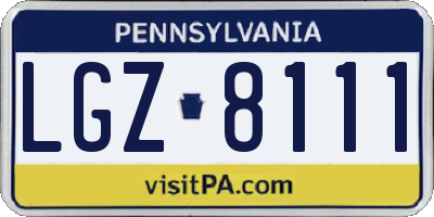 PA license plate LGZ8111