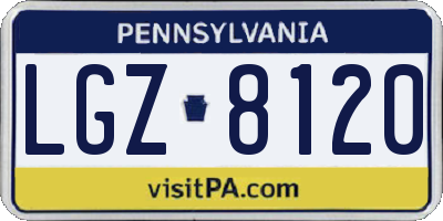 PA license plate LGZ8120