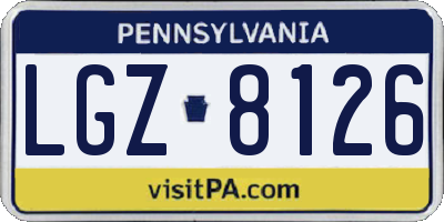 PA license plate LGZ8126