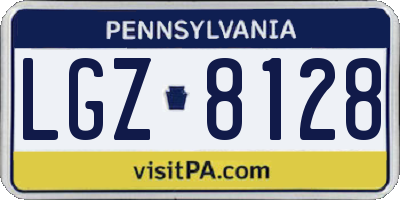 PA license plate LGZ8128