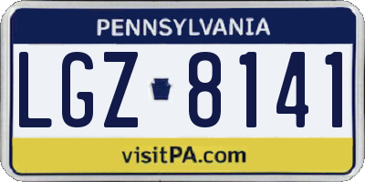 PA license plate LGZ8141