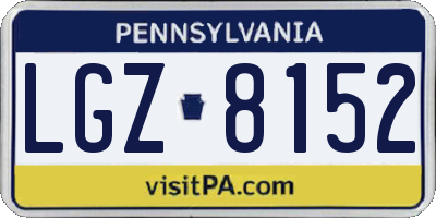 PA license plate LGZ8152