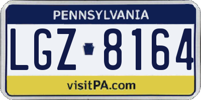 PA license plate LGZ8164