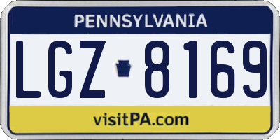 PA license plate LGZ8169