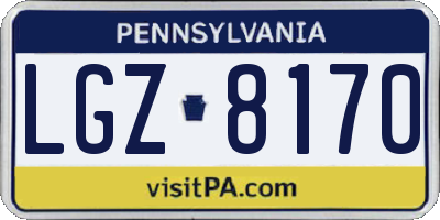 PA license plate LGZ8170