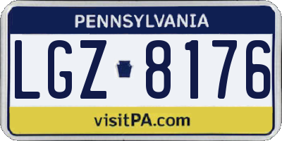 PA license plate LGZ8176