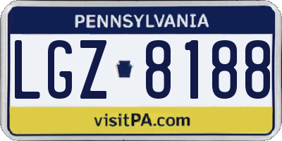 PA license plate LGZ8188