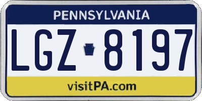 PA license plate LGZ8197