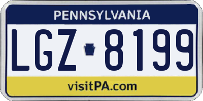 PA license plate LGZ8199