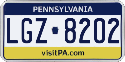 PA license plate LGZ8202