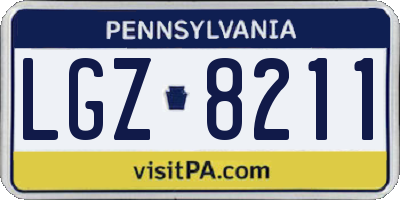 PA license plate LGZ8211