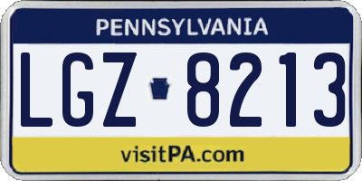 PA license plate LGZ8213