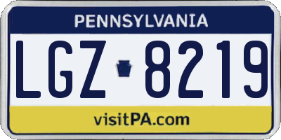 PA license plate LGZ8219