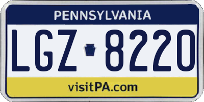 PA license plate LGZ8220