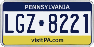 PA license plate LGZ8221