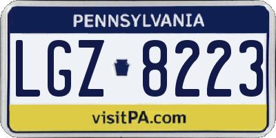 PA license plate LGZ8223