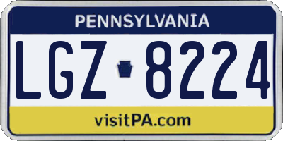 PA license plate LGZ8224