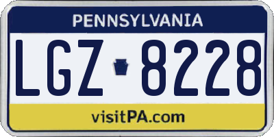 PA license plate LGZ8228