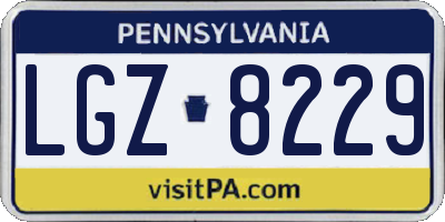 PA license plate LGZ8229