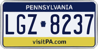 PA license plate LGZ8237