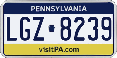 PA license plate LGZ8239