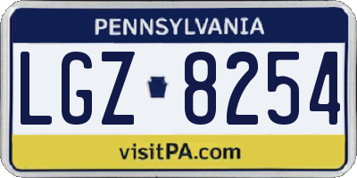 PA license plate LGZ8254