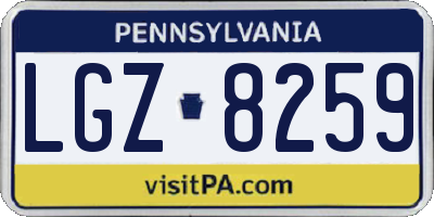 PA license plate LGZ8259