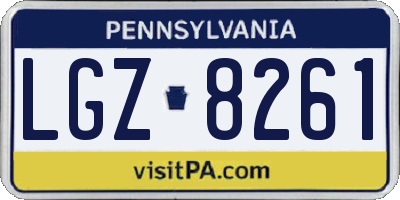 PA license plate LGZ8261