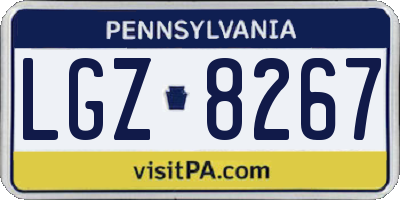 PA license plate LGZ8267