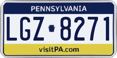 PA license plate LGZ8271