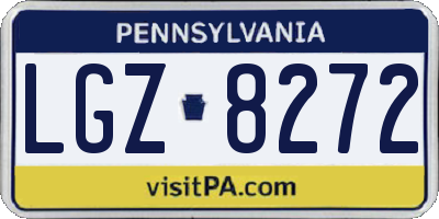 PA license plate LGZ8272