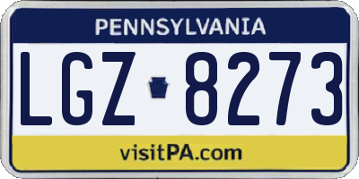 PA license plate LGZ8273
