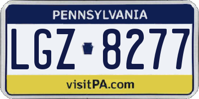 PA license plate LGZ8277