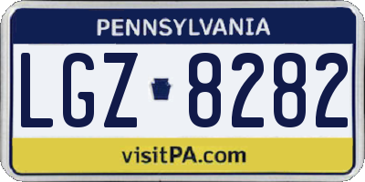 PA license plate LGZ8282