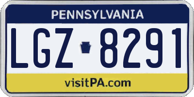 PA license plate LGZ8291