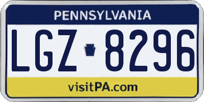 PA license plate LGZ8296