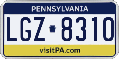 PA license plate LGZ8310