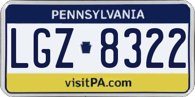 PA license plate LGZ8322