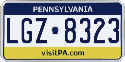 PA license plate LGZ8323