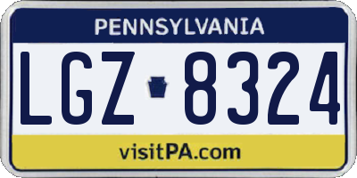 PA license plate LGZ8324