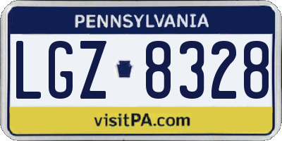 PA license plate LGZ8328