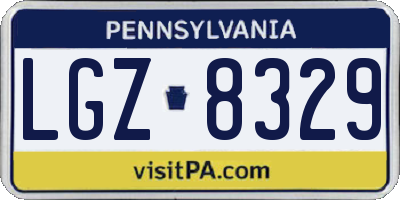 PA license plate LGZ8329