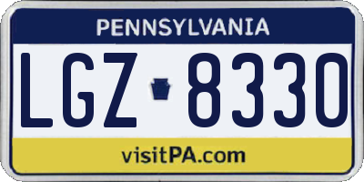 PA license plate LGZ8330