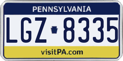 PA license plate LGZ8335